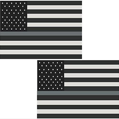 2-3" Thin Silver Line American Subdued Flag Decal Corrections Officer Sticker