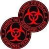 2-3"x 3" Zombie Outbreak Response Unit Decal Set Red Black Team Window Sticker view 1