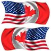 2-5" American Canadian Canada Waving Wavy Flag Decal USA US Sticker RL view 1