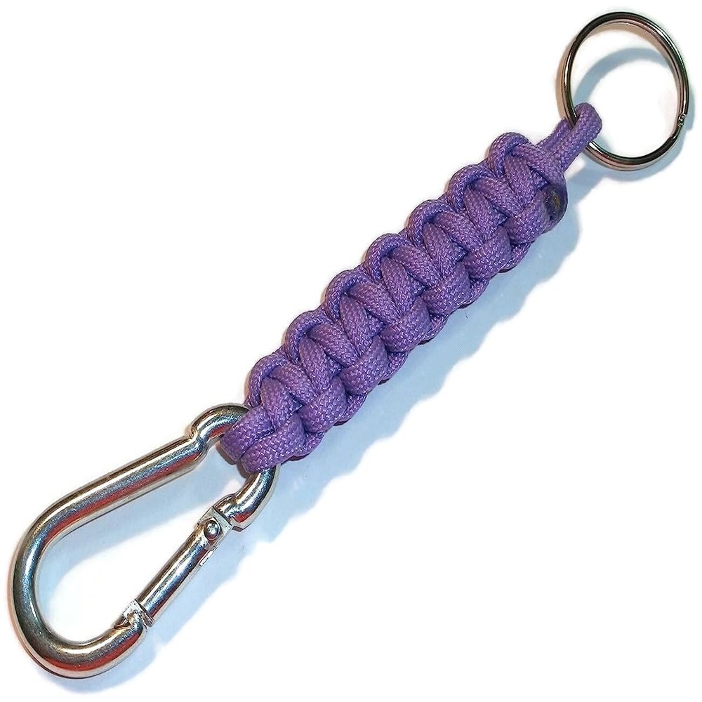 RedVex Cobra Style Carabiner Key Fob/Keychain - Steel Carabiner - (Qty2) - Choose Your Color and Size (6 inch, Lavendar)