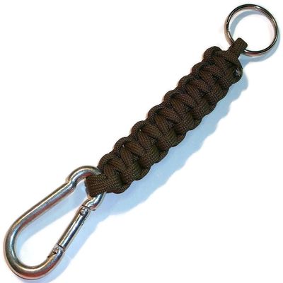 RedVex Cobra Style Carabiner Key Fob/Keychain - Steel Carabiner - (Qty2) - Choose Your Color and Size (6 inch, Brown)