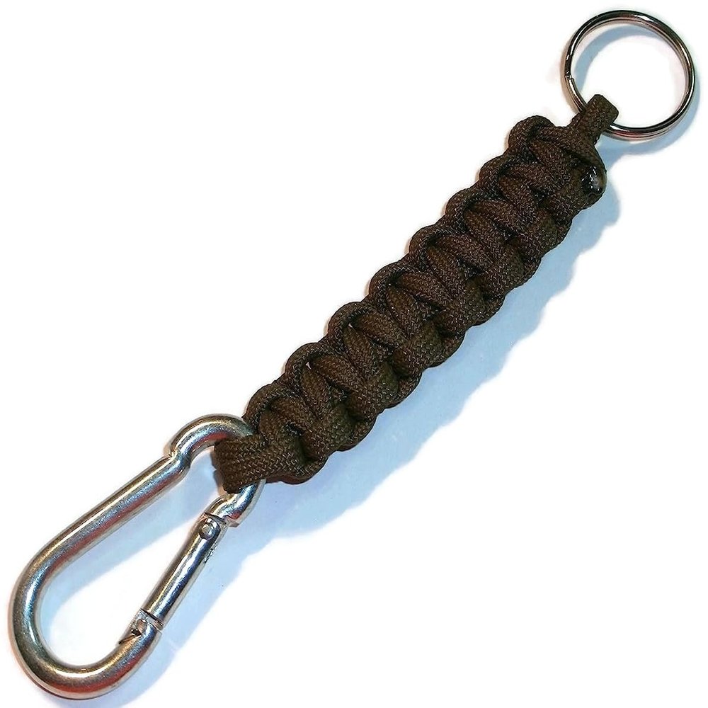 RedVex Cobra Style Carabiner Key Fob/Keychain - Steel Carabiner - (Qty2) - Choose Your Color and Size (6 inch, Brown)