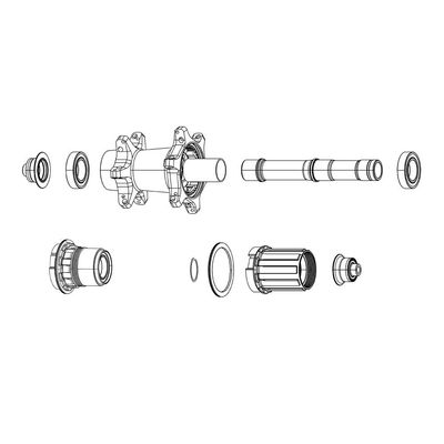 Zipp 176/177 Rim Brake Rear Axle - High-Performance Replacement for Compatibility, Durable Alloy Construction, Precision Engineering