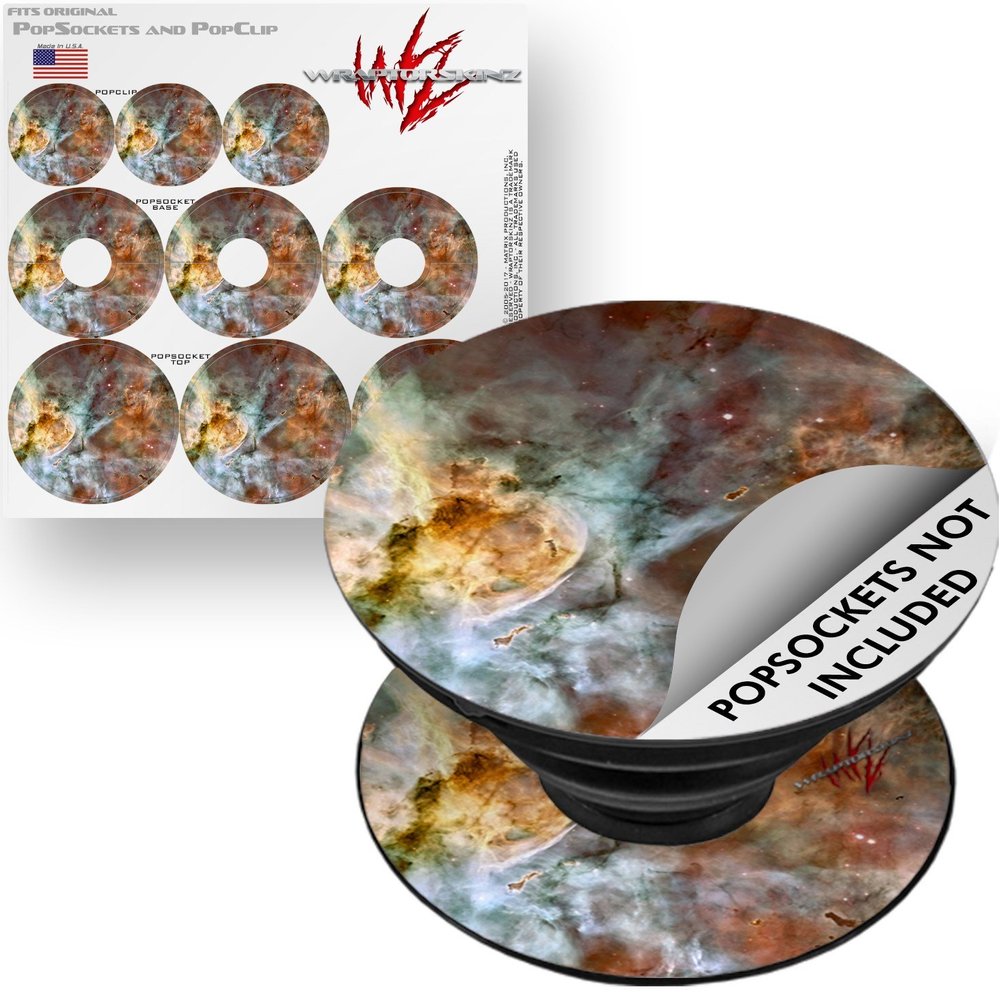 Decal Style Vinyl Skin Wrap 3 Pack for PopSockets Hubble Images - Carina Nebula (POPSOCKET NOT Included) by WraptorSkinz