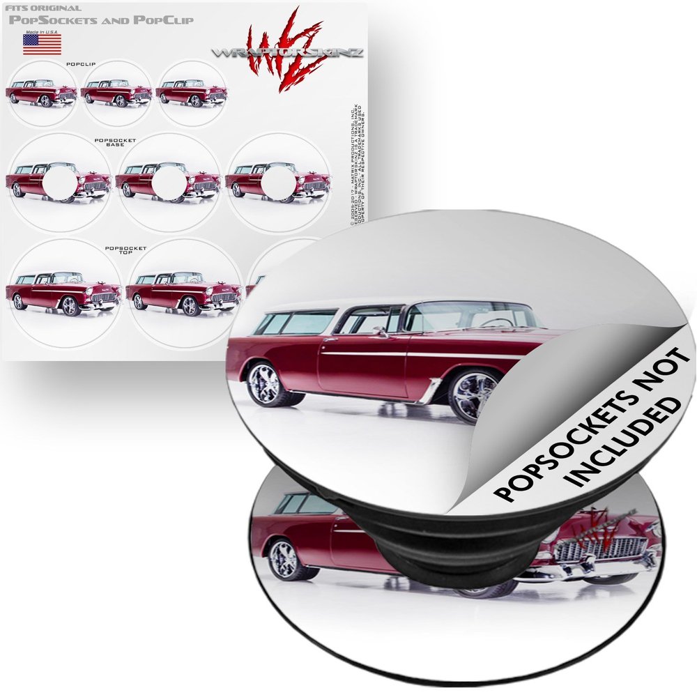 Decal Style Vinyl Skin Wrap 3 Pack for PopSockets 1955 Chevy Nomad 3837 (POPSOCKET NOT Included) by WraptorSkinz