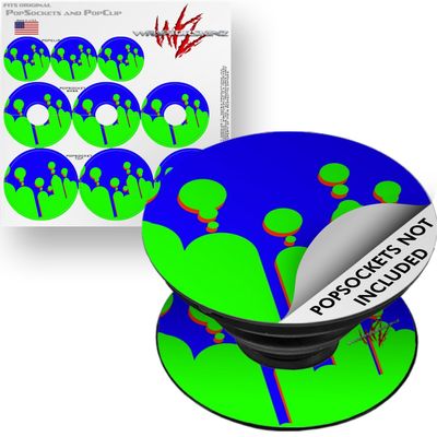 Decal Style Vinyl Skin Wrap 3 Pack for PopSockets Drip Blue Green Red (POPSOCKET NOT Included) by WraptorSkinz
