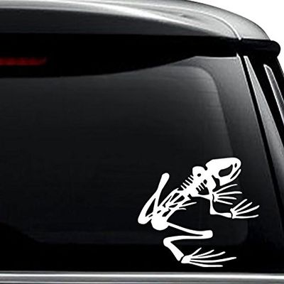 Frog Skeleton Bones Decal Sticker For Use On Laptop, Helmet, Car, Truck, Motorcycle, Windows, Bumper, Wall, and Decor Size- [15 inch] / [38 cm] Wide / Color- Matte Black