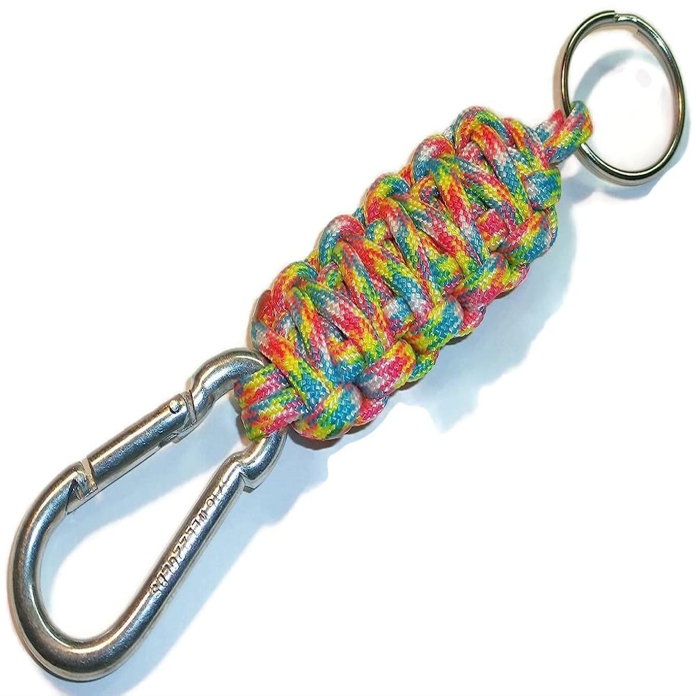 RedVex King Cobra Style Carabiner Key Fob/Keychain - Steel Carabiner - (Qty1) - Choose Your Color and Size (12 inches, Confetti)