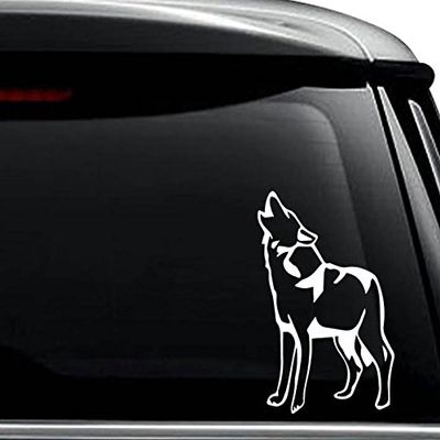 Wolf Howling Pack Animal Decal Sticker For Use On Laptop, Helmet, Car, Truck, Motorcycle, Windows, Bumper, Wall, and Decor Size- [12 inch]/[30 cm] Tall/Color- Matte Black