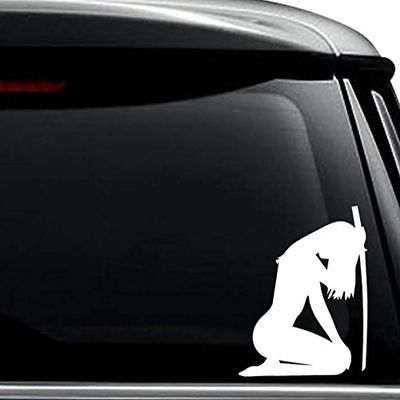 Ninja Girl Warrior Japanese Decal Sticker For Use On Laptop, Helmet, Car, Truck, Motorcycle, Windows, Bumper, Wall, and Decor Size- [12 inch] / [30 cm] Tall / Color- Matte Black