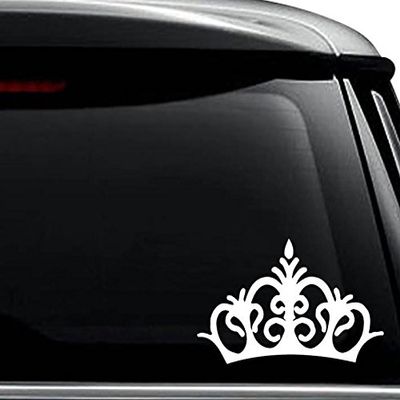 Crown Princess Decal Sticker For Use On Laptop, Helmet, Car, Truck, Motorcycle, Windows, Bumper, Wall, and Decor Size- [8 inch] / [20 cm] Wide / Color- Matte White