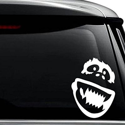Abominable Snowman Yeti Decal Sticker For Use On Laptop, Helmet, Car, Truck, Motorcycle, Windows, Bumper, Wall, and Decor Size- [15 inch] / [38 cm] Tall / Color- Matte Black