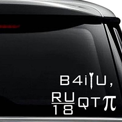 Cutie Pie Sex Funny Math Equation Decal Sticker For Use On Laptop, Helmet, Car, Truck, Motorcycle, Windows, Bumper, Wall, and Decor Size- [10 inch] / [25 cm] Wide / Color- Matte White