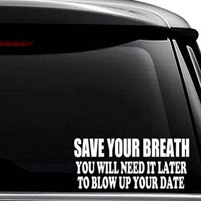 Funny Blow Up Doll Date Decal Sticker for Use On Laptop, Helmet, Car, Truck, Motorcycle, Windows, Bumper, Wall, and Decor Size- [15 inch] / [38 cm] Wide/Color- Matte Black