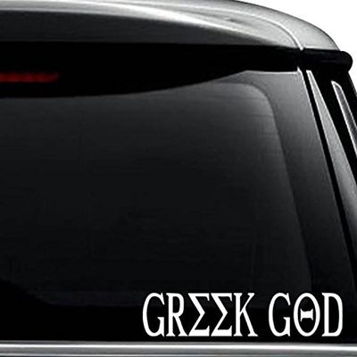 Greek God Decal Sticker for Use On Laptop, Helmet, Car, Truck, Motorcycle, Windows, Bumper, Wall, and Decor Size- [6 inch] / [15 cm] Wide/Color- Matte White
