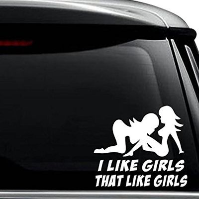 Girls That Like Girls JDM Japanese Decal Sticker For Use On Laptop, Helmet, Car, Truck, Motorcycle, Windows, Bumper, Wall, and Decor Size- [6 inch] / [15 cm] Wide / Color- Matte White