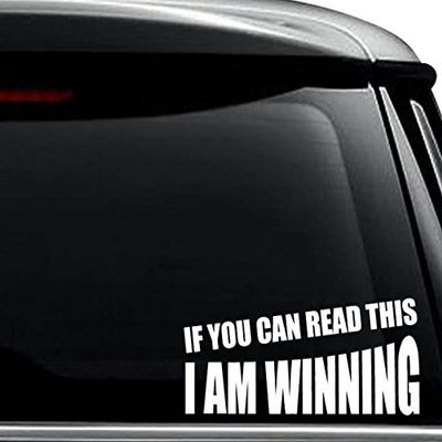 If You Read This I'm Winning JDM Japanese Decal Sticker For Use On Laptop, Helmet, Car, Truck, Motorcycle, Windows, Bumper, Wall, and Decor Size- [6 inch] / [15 cm] Wide / Color- Matte Black