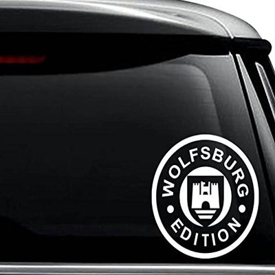Wolfsburg Germany Coat of Arms Decal Sticker For Use On Laptop, Helmet, Car, Truck, Motorcycle, Windows, Bumper, Wall, and Decor Size- [15 inch] / [38 cm] Tall / Color- Matte White