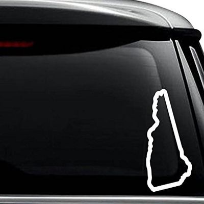 New Hampshire State Map Decal Sticker For Use On Laptop, Helmet, Car, Truck, Motorcycle, Windows, Bumper, Wall, and Decor Size- [10 inch] / [25 cm] Tall / Color- Matte Black