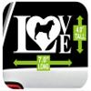 L1021 Akita Love Dog Decal Sticker view 2