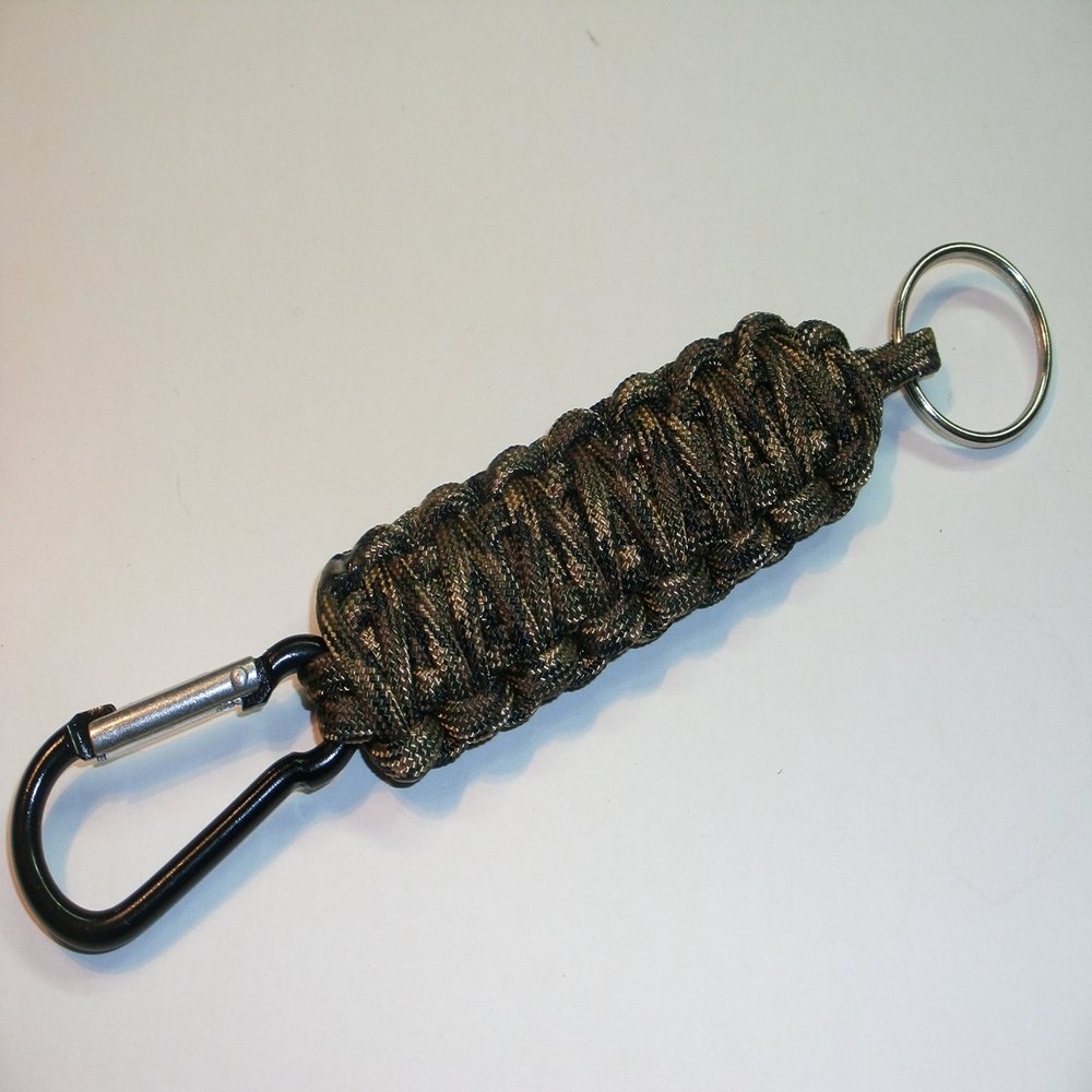 RedVex King Cobra Style Carabiner Key Fob/Keychain - Aluminum Carabiner - (Qty1) - Choose Your Color and Size (6 inch, Woodland Camo)