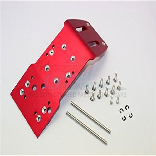 GPM For HPI Savage 21, X, XL, K4.6, Flux Upgrade Parts Aluminum Front Skid Plate With Screws & Pins & Aluminum Collars - 1Pc Set Red