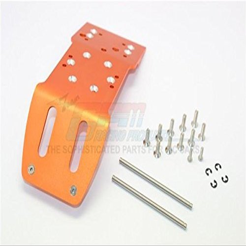 GPM For HPI Savage 21, X, XL, K4.6, Flux Upgrade Parts Aluminum Front Skid Plate With Screws & Pins & Aluminum Collars - 1Pc Set Orange