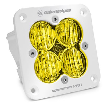 Baja Designs Squadron Pro White Flush Mount LED Auxiliary Light Pod - Marine Grade (Wide Cornering; Amber)