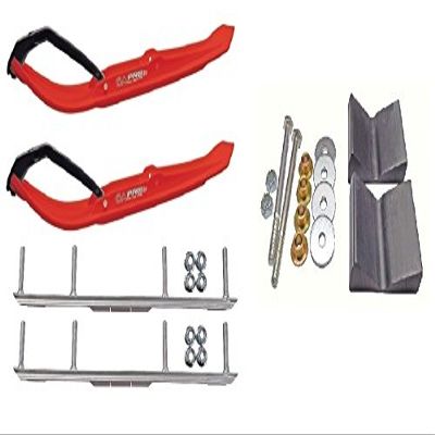 C&A Pro Red MTX Snowmobile Skis w/ 4.5" Shaper Bars Complete Kit Polaris Pro Ride Chassis Rush 2010-11