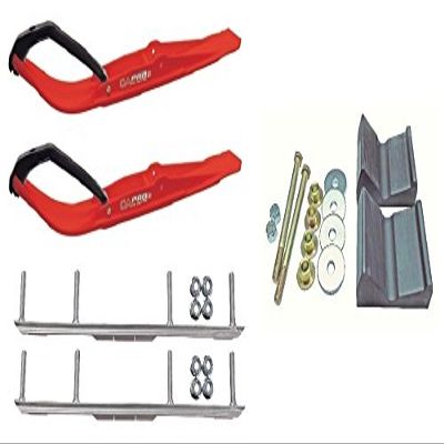 C&A Pro Red Razor Snowmobile Skis w/ 4.5" Shaper Bars Complete Kit 2012+ Rush/Pro RMK/Switchback/Assault