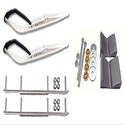 C&A Pro White Razor Snowmobile Skis w/ 7.5" Shaper Bars Complete Kit Polaris Pro Ride Chassis Rush 2010-11