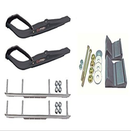 C&A Pro Black Razor Snowmobile Skis w/ 6" Shaper Bars Complete Kit 2012+ Rush/Pro RMK/Switchback/Assault