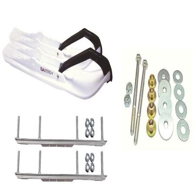 C&A Pro White XCS Snowmobile Skis w/ 6" Shaper Bars Complete Kit Ski-Doo ZX[ADSA]/REV/RT/XPXM 2000 & Newer