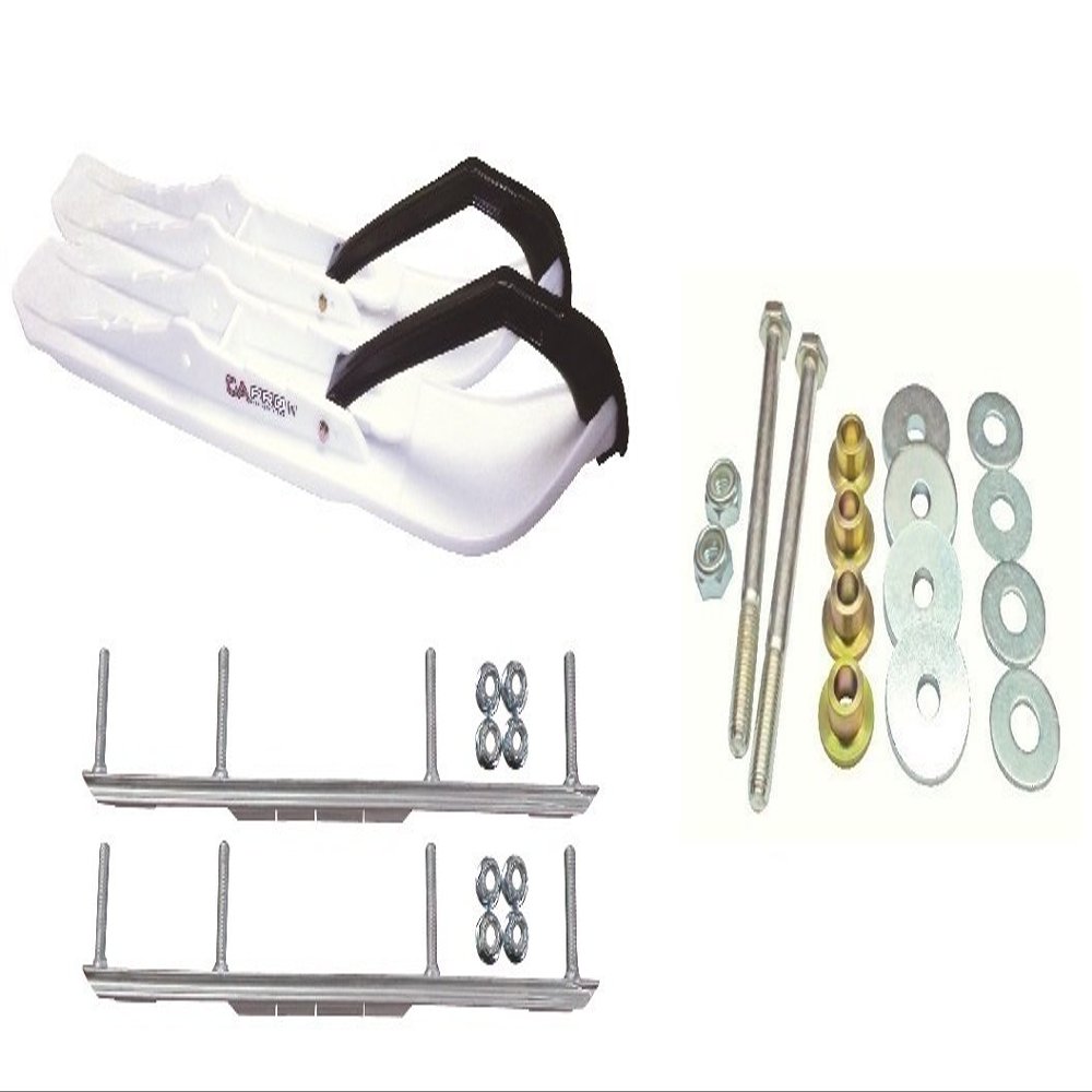 C&A Pro White XCS Snowmobile Skis w/ 6" Shaper Bars Complete Kit Ski-Doo ZX[ADSA]/REV/RT/XPXM 2000 & Newer