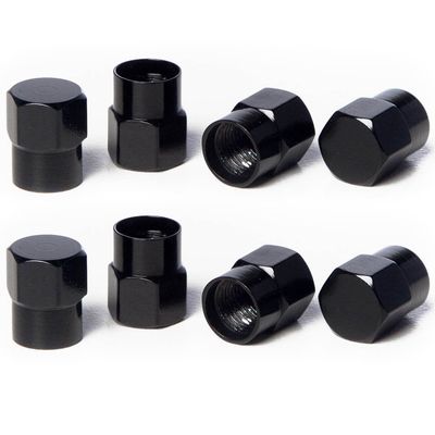Circuit Performance VC3 Series Black Aluminum Valve Stem Caps (8 Pieces)
