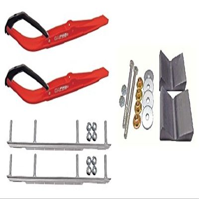 C&A Pro Red Razor Snowmobile Skis w/ 9" Shaper Bars Complete Kit Polaris Pro Ride Chassis Rush 2010-11
