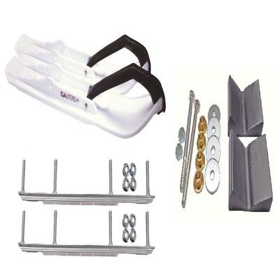 C&A Pro White XCS Snowmobile Skis w/ 9" Shaper Bars Complete Kit Polaris Pro Ride Chassis Rush 2010-11