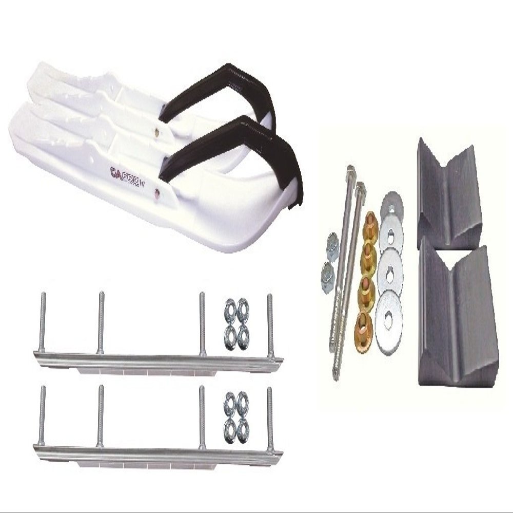 C&A Pro White XCS Snowmobile Skis w/ 9" Shaper Bars Complete Kit Polaris Pro Ride Chassis Rush 2010-11