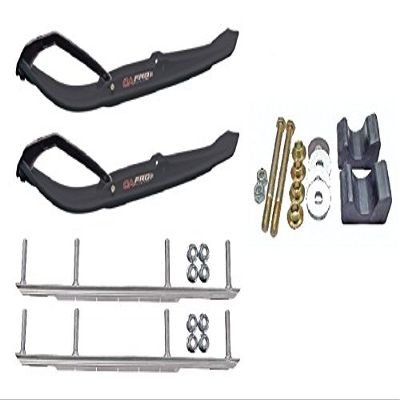 C&A Pro Black MTX Snowmobile Skis w/ 9" Shaper Bars Complete Kit Arctic Cat 2009 and ALL 2010-11