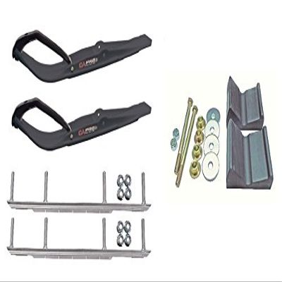 C&A Pro Black Razor Snowmobile Skis w/ 9" Shaper Bars Complete Kit 2012+ Rush/Pro RMK/Switchback/Assault