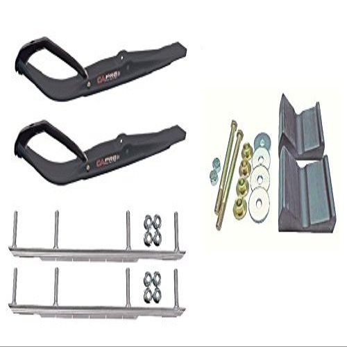 C&A Pro Black Razor Snowmobile Skis w/ 9" Shaper Bars Complete Kit 2012+ Rush/Pro RMK/Switchback/Assault