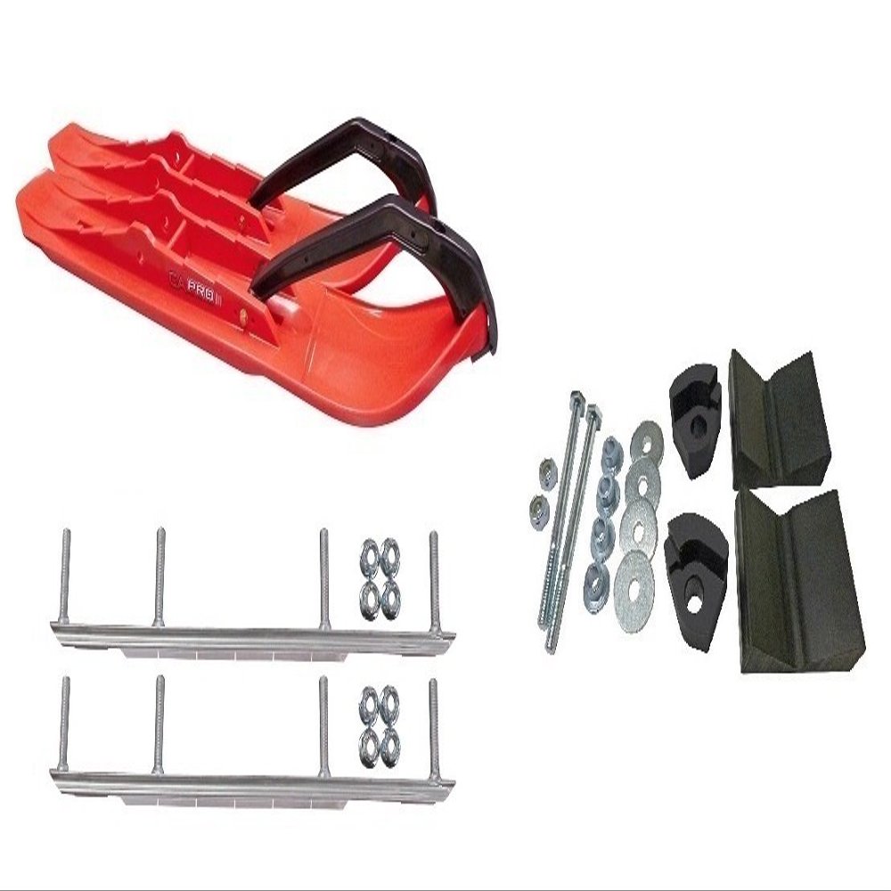 C&A Pro Red XCS Snowmobile Skis w/ 9" Shaper Bars Complete Kit Ski-Doo T3 Summit