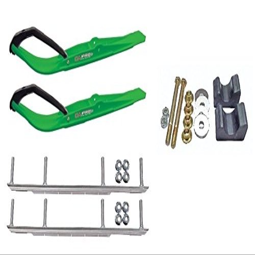C&A Pro Green Razor Snowmobile Skis w/ 9" Shaper Bars Complete Kit Arctic Cat 2009 and ALL 2010-11
