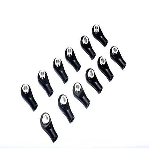 Nylon Ball Links With 5.8X3X6mm Balls (12.5mm Long) For 1/10-1/18 Scale 3mm Clockwise And Anticlockwise Turnbuckles - 12Pcs Set Black