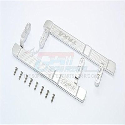 GPM For Traxxas TRX-4 Trail Defender Crawler Upgrade Parts Aluminum Side Steps - 1Pr Set Silver