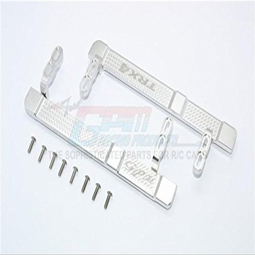 GPM For Traxxas TRX-4 Trail Defender Crawler Upgrade Parts Aluminum Side Steps - 1Pr Set Silver