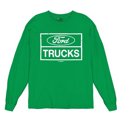 Distressed Ford Trucks Long Sleeve T-Shirt F150 American Pick Up Tee Green 3X-Large