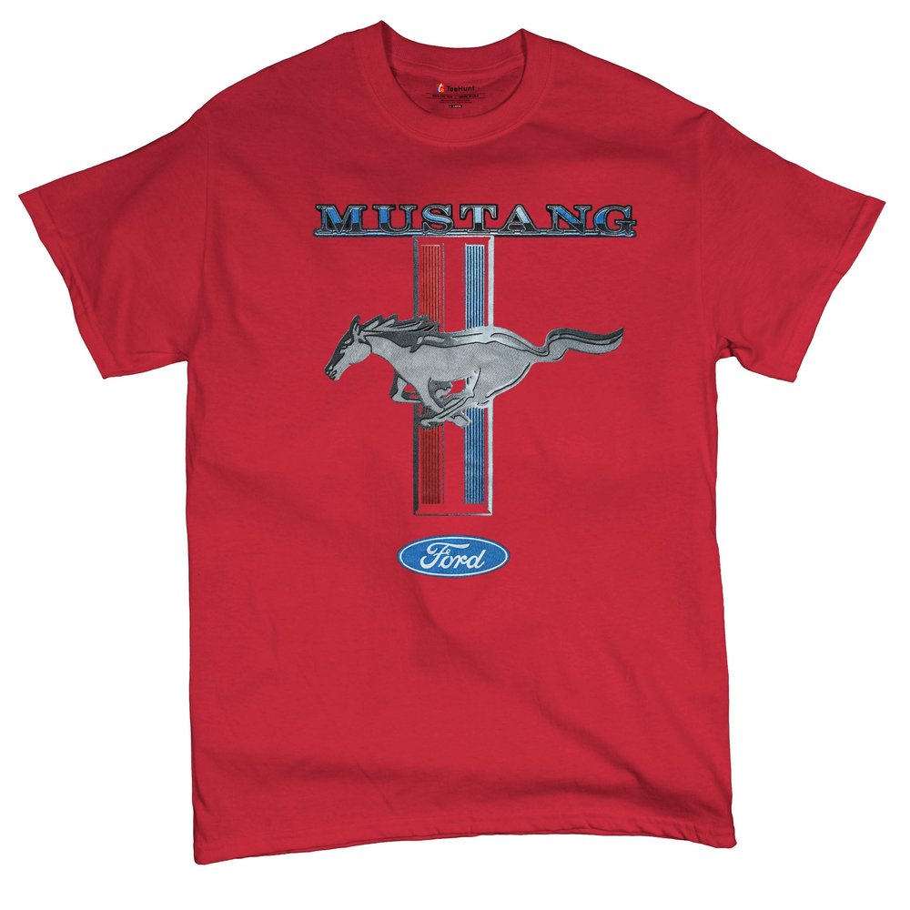 Ford Mustang Classic T-Shirt GT Cobra Boss 302 Mach 1 Cotton Tee Red XX-Large