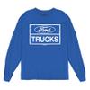 Distressed Ford Trucks Long Sleeve T-Shirt F150 American Pick Up Tee Royal Blue Small view 1