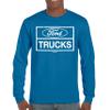 Distressed Ford Trucks Long Sleeve T-Shirt F150 American Pick Up Tee Royal Blue Small view 2